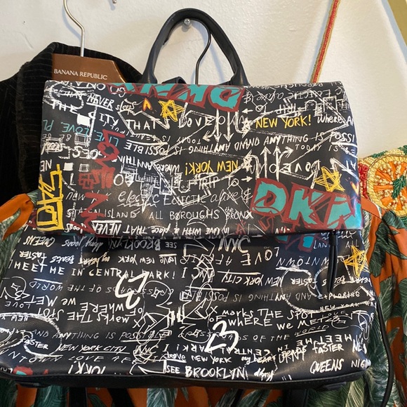 DKNYC Bags Dkny Graffiti Leather Backpack Poshmark